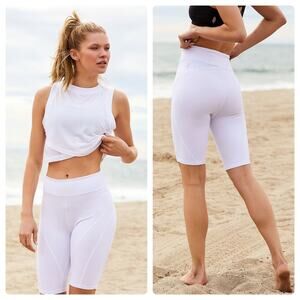 Free People Biker Baby Shorts in White